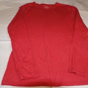 Red Long Sleeve Shirt by Time and Tru Size M Cotton and Polyester